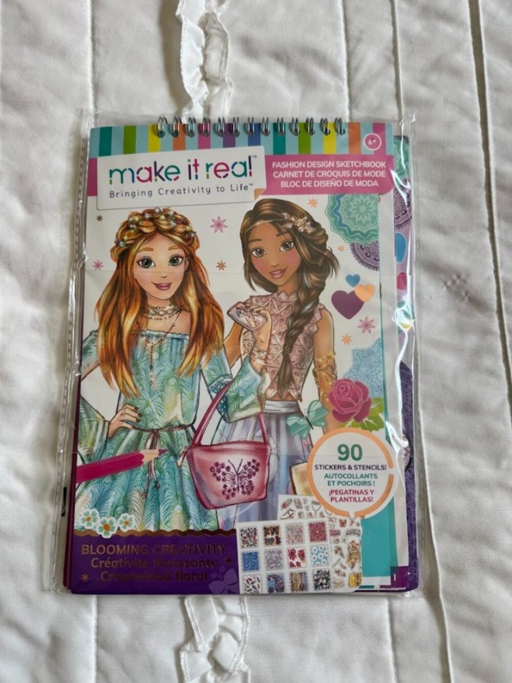 New Make It Real Fashion Design Sketchbook with 90 Stickers & Stencils